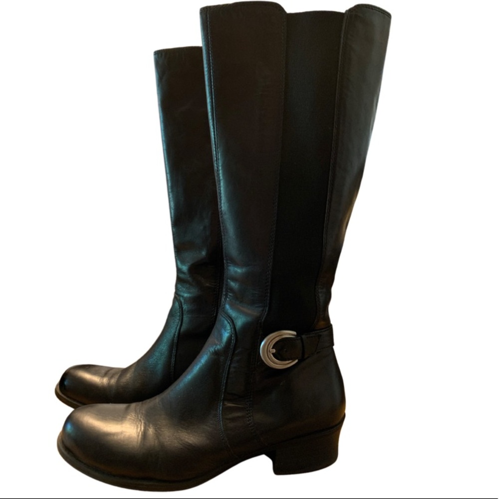 Naturalized Leather black high boots Size 7 1/2